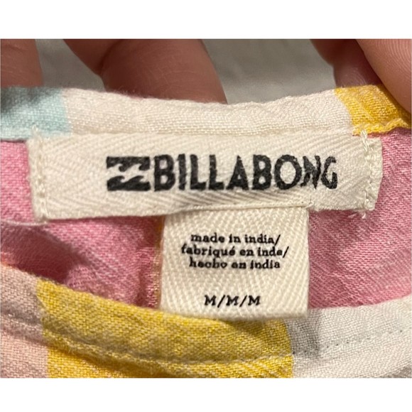 BILLABONG Straight Multicolor Spaghetti Straps Mini Dress - Picture 3 of 6